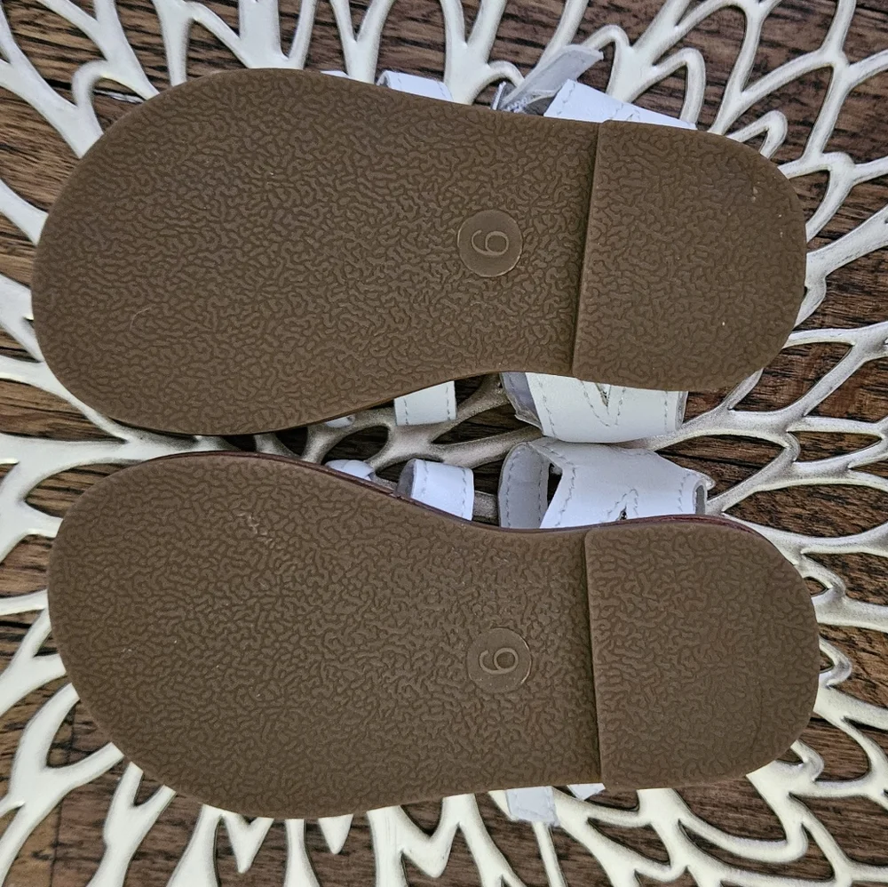 White Covered Toe Sandals. Never Worn Size 6